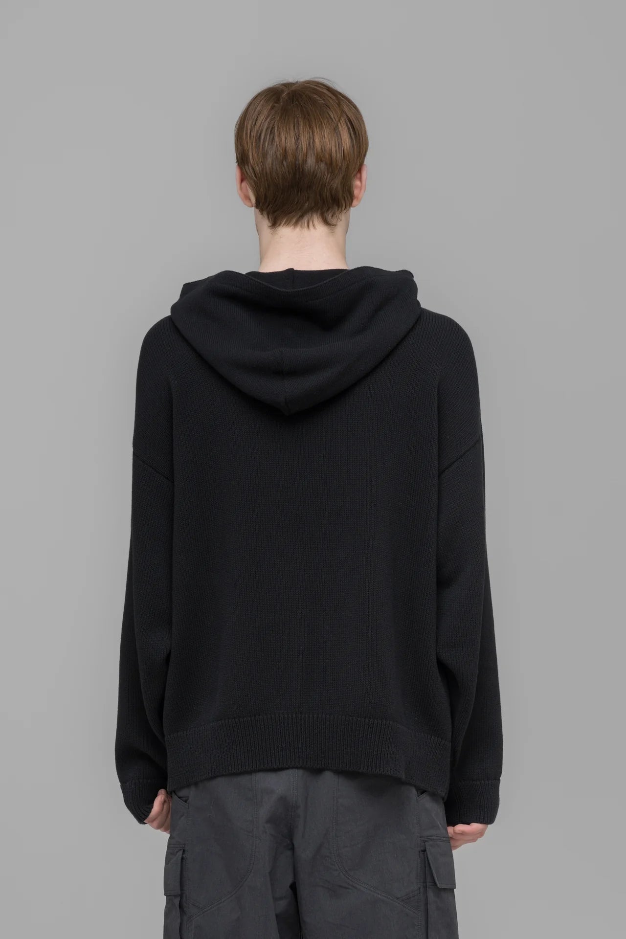 032c "LUCKY STRIKE" HOODED KNIT Black