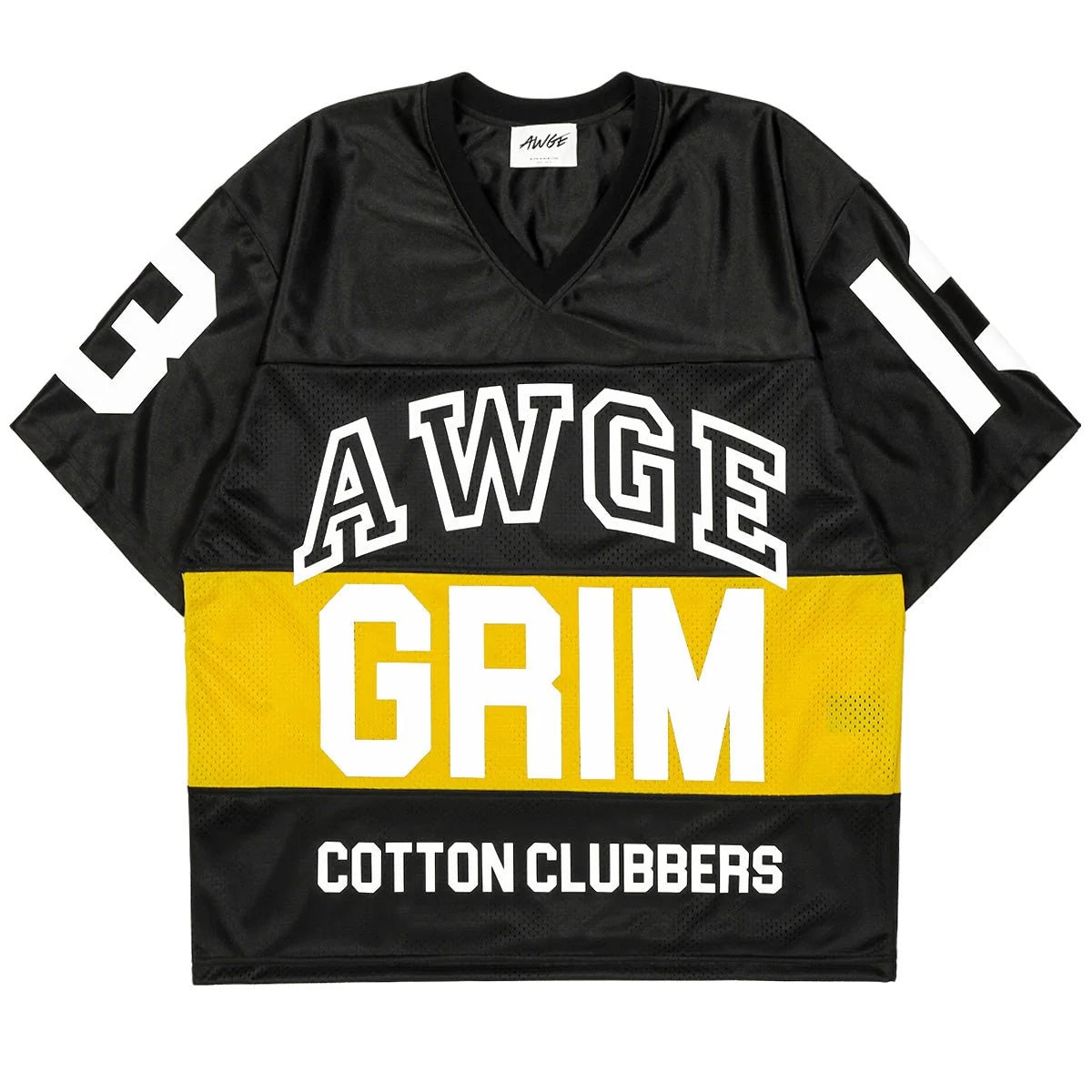 AWGE Cotton Clubbers Football Tee – Czarna Koszulka Futbolowa