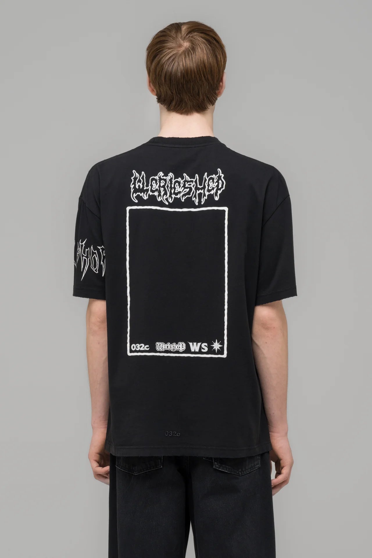 032c "ARMOUR" T-Shirt Faded Black