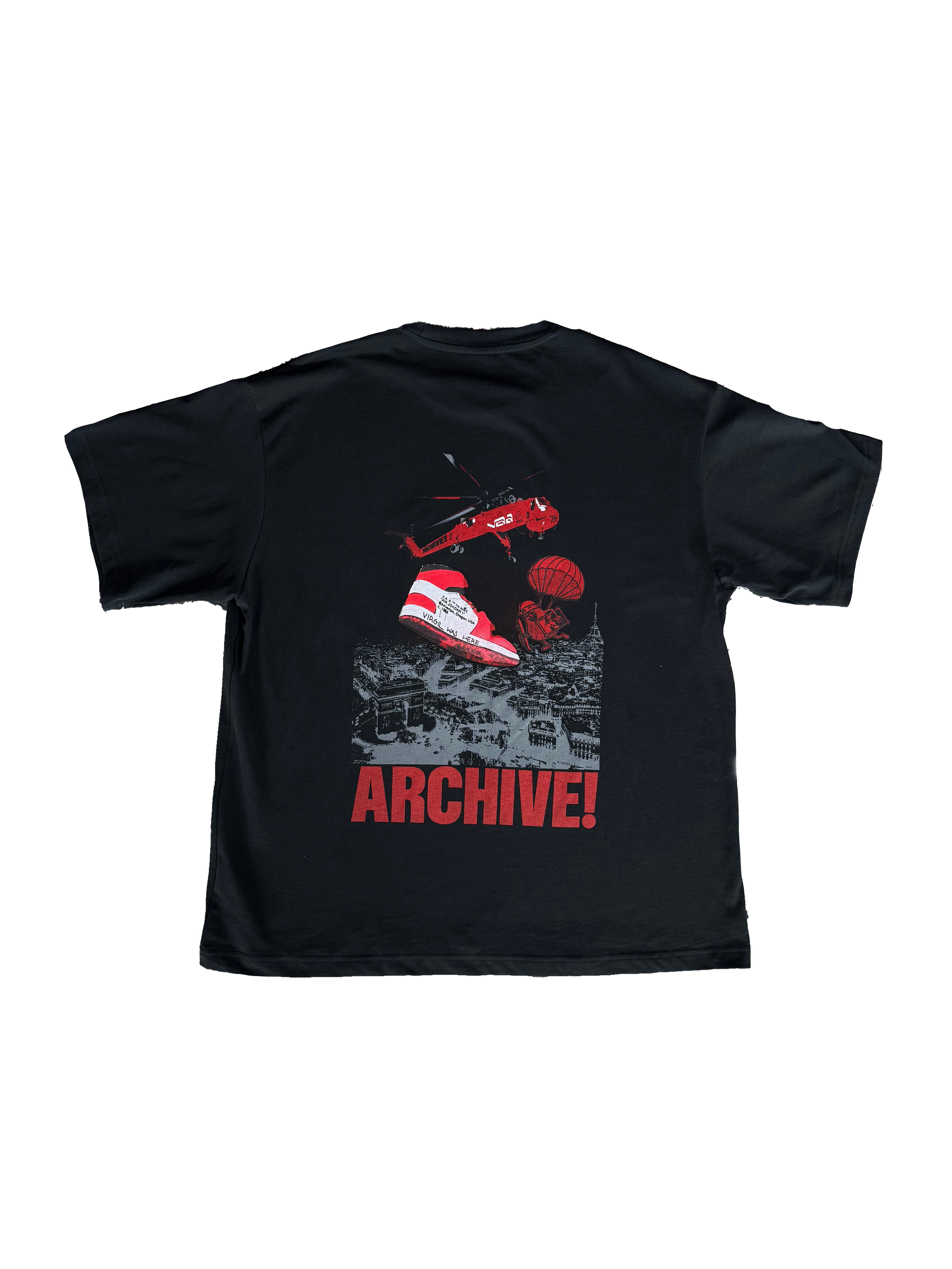 Nike Custom Tee Jordan 1 Chicago Off-White Black For Virgil Abloh