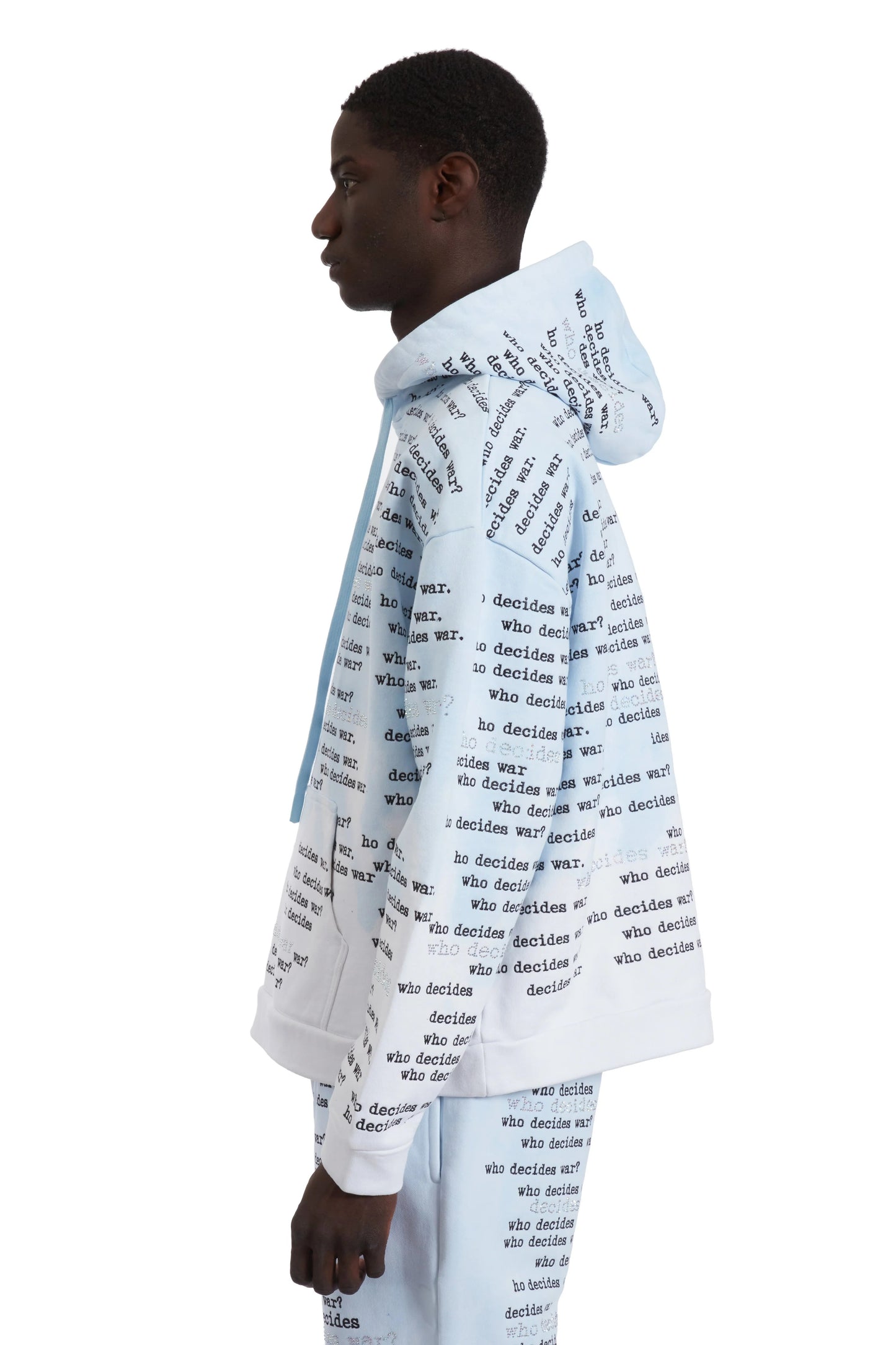 Who Decides War Scripture Hooded Pullover Sky