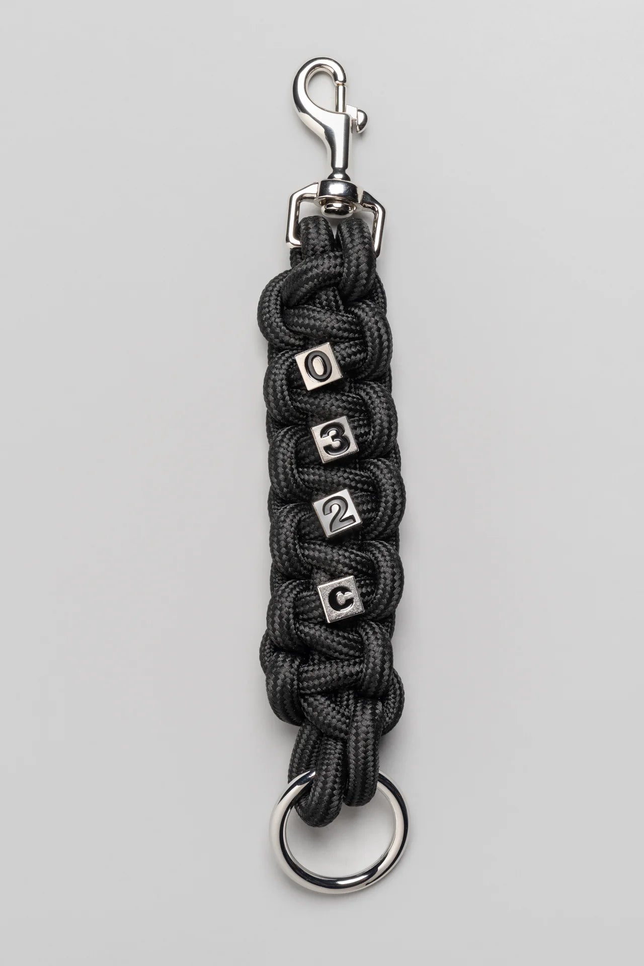 032c "HARDCORE FRIENDSHIP" Knotted Keychain Black