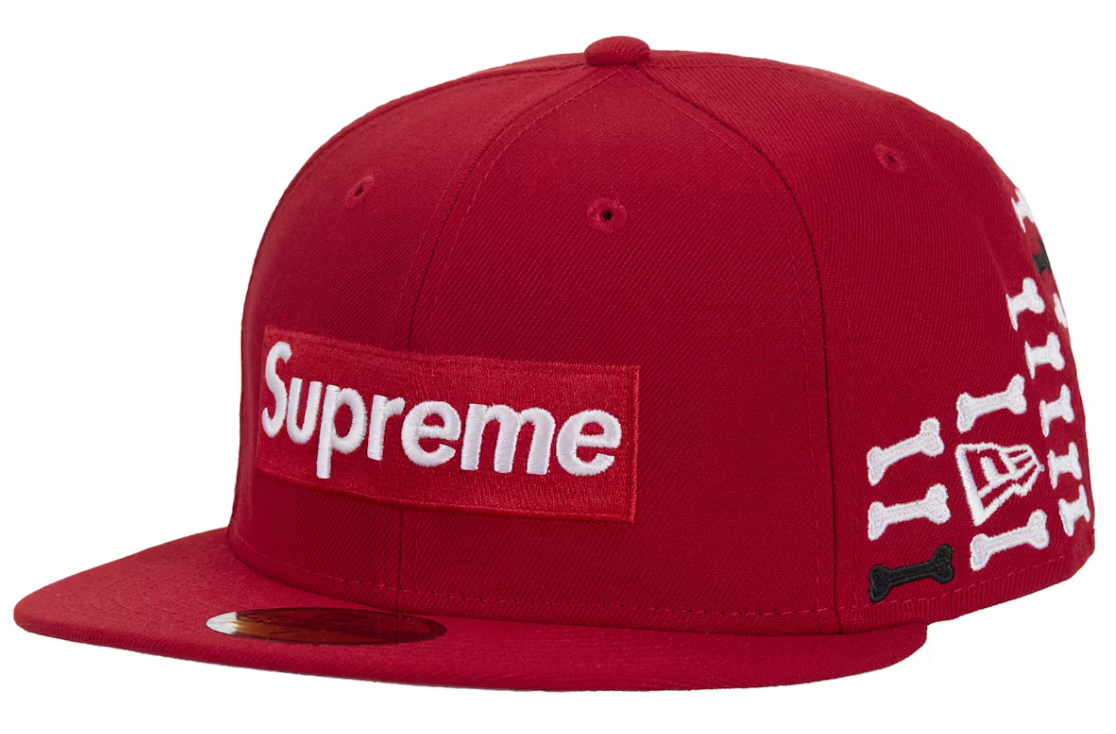 帽子 Supreme Bones Box Logo New Era Supreme Bones Box Logo New Era 59Fifty Fitted Cap Grey
