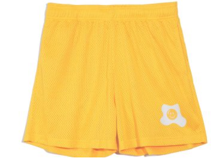 FLAN Egg Smile Basketball Shorts Yellow HIGHKIOSK