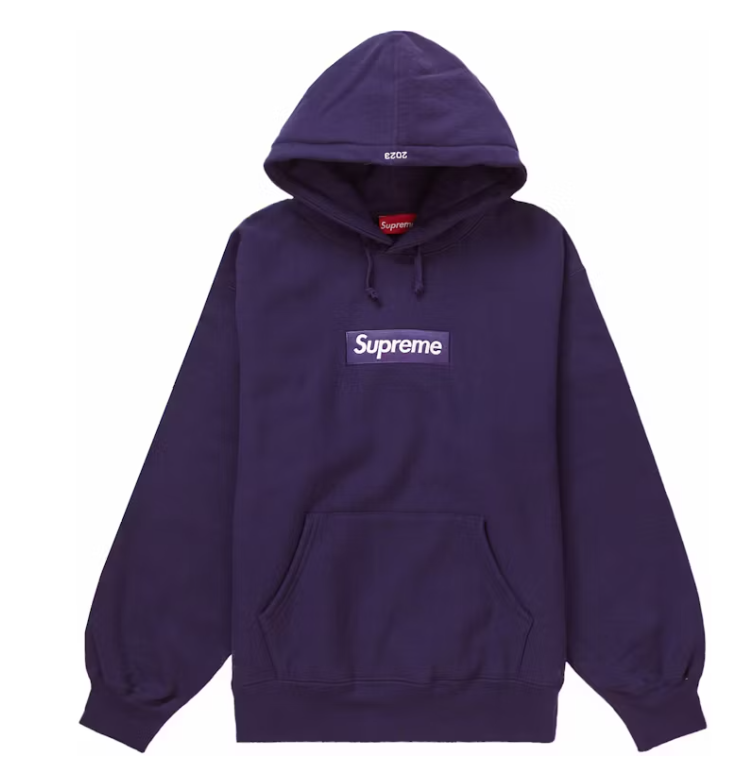 Supreme Box Logo Hooded Sweatshirt Dark Purple HIGHKIOSK