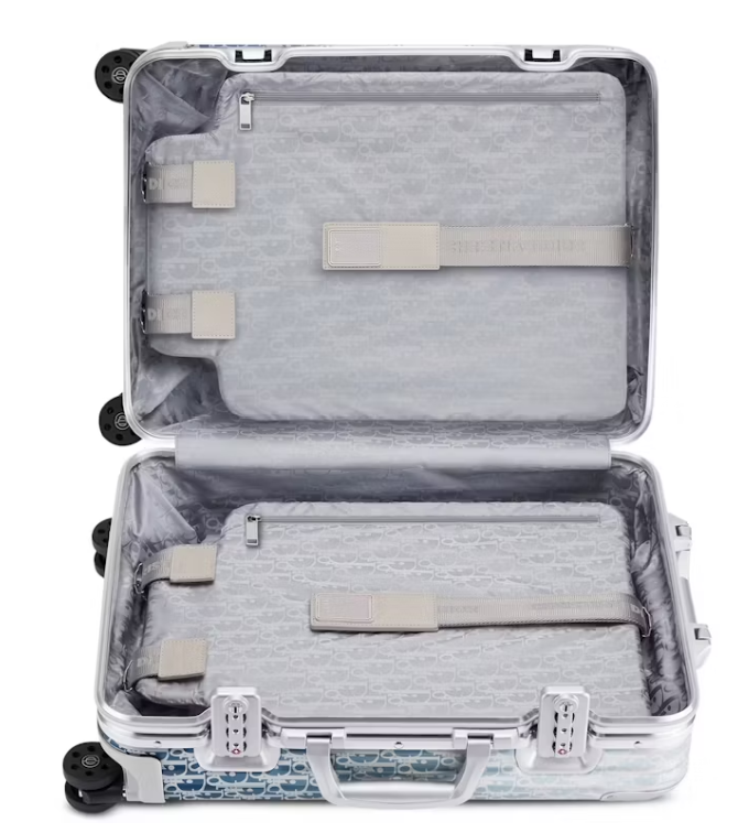 Dior x RIMOWA 4-Wheel Cabin Suitcase Aluminium Dior Oblique Blue Gradient