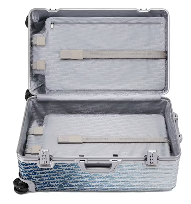Dior x RIMOWA 4-Wheel Large Suitcase Aluminium Dior Oblique Blue Gradient