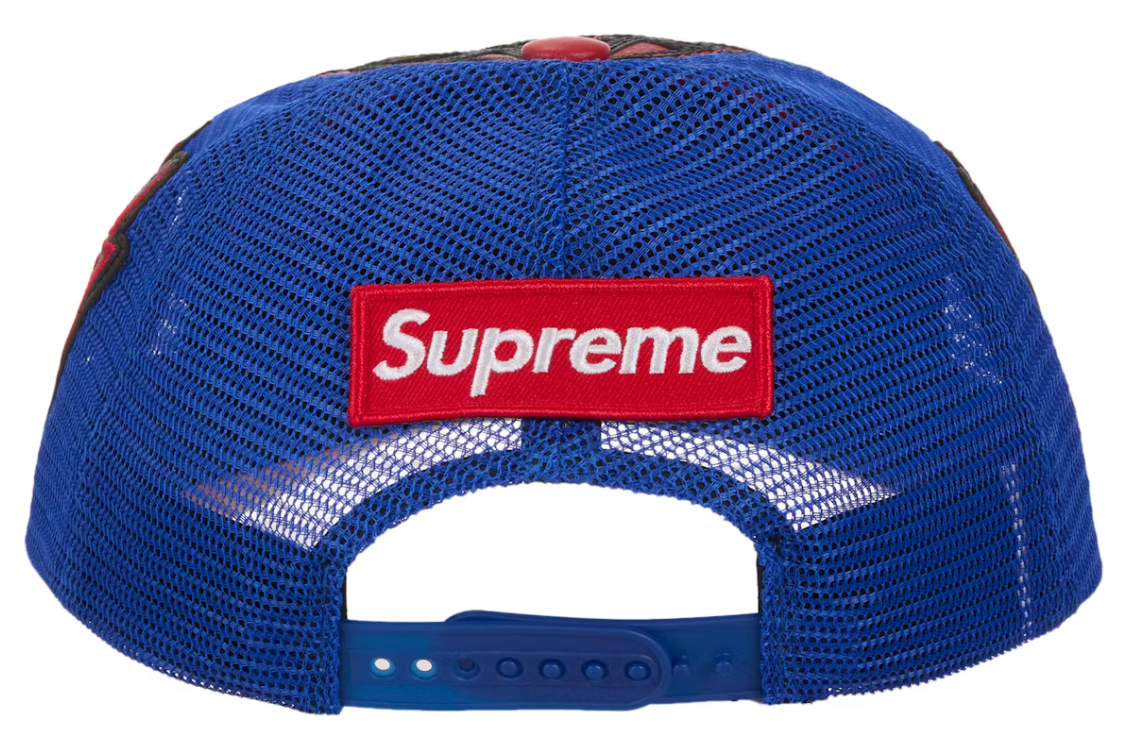 Supreme Vanson Leathers Spider-Man Mesh Back 6-Panel Hat Red