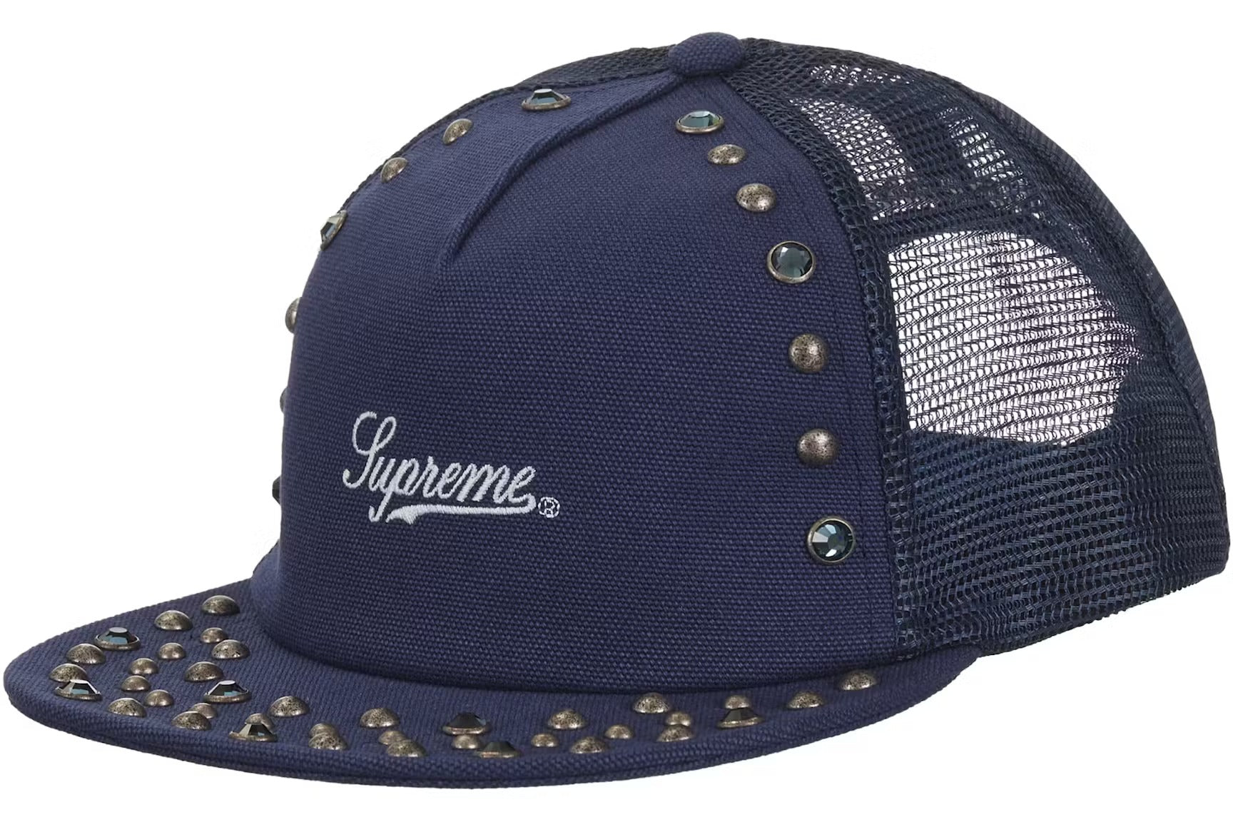 Supreme B.B. Simon Studded Mesh Back 5-Panel Cap Navy