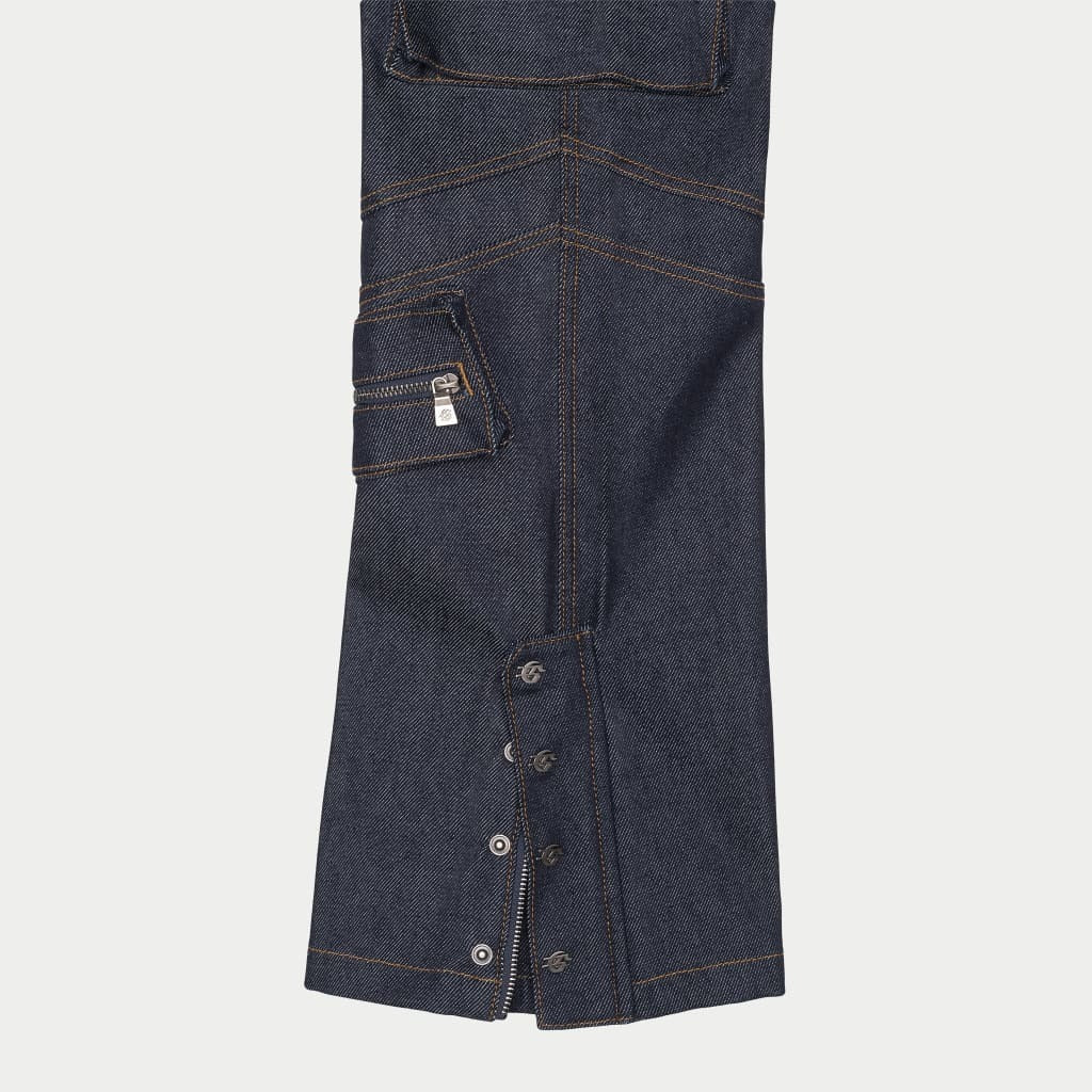 Godspeed Rockstar Flare Cargo Denim Raw Blue