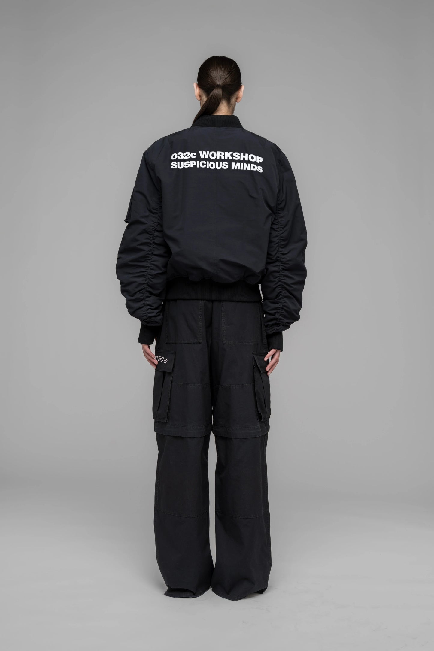 032c "SUSPICIOUS MINDS" BOMBER JACKET BLACK