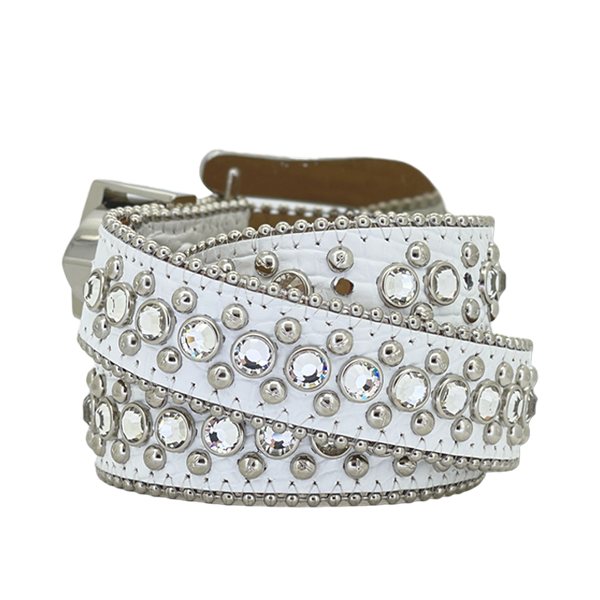 B.B. Simon Belt The Skinny Kish White Clear