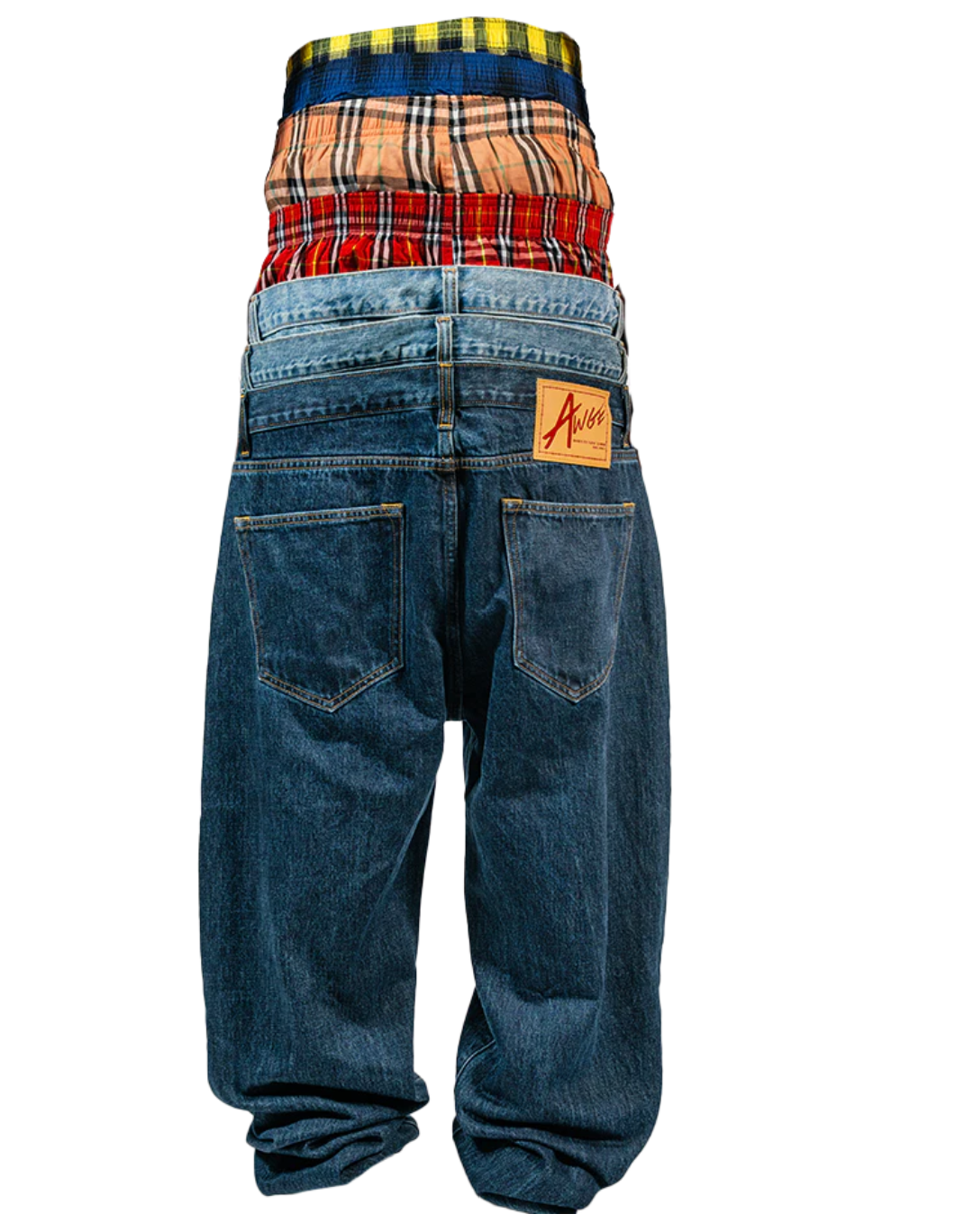 A$AP ROCKY AWGE Layered Stacked Denim Pants