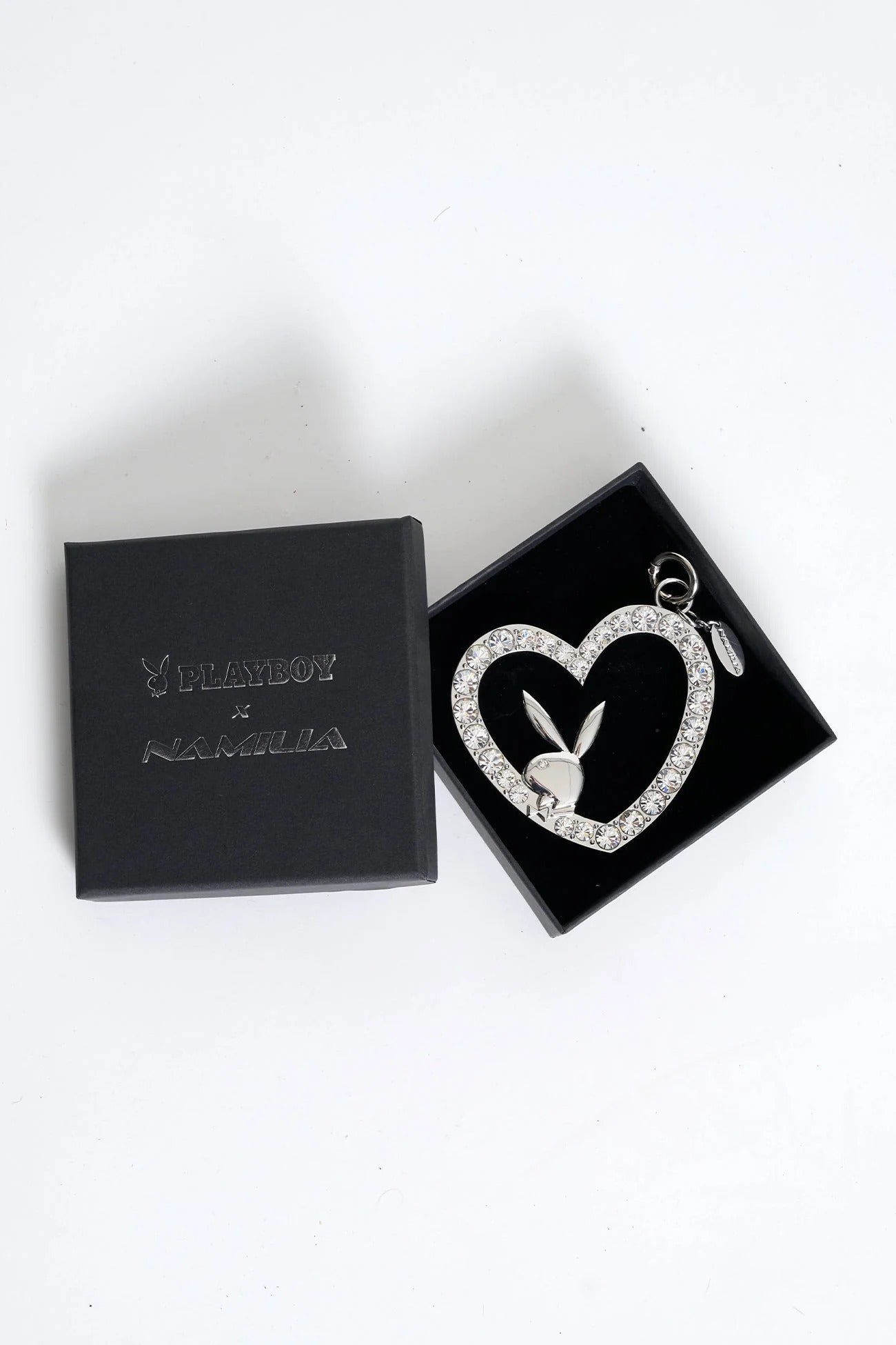 Namilia Crystal Bunny Heart Charm