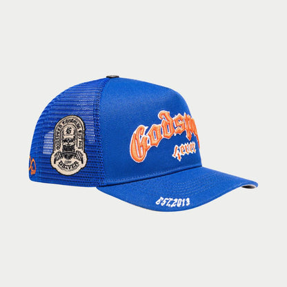 Godspeed GS Forever Trucker Hat Blue Orange