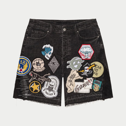 Godspeed Patchwork Denim Shorts V2 Black