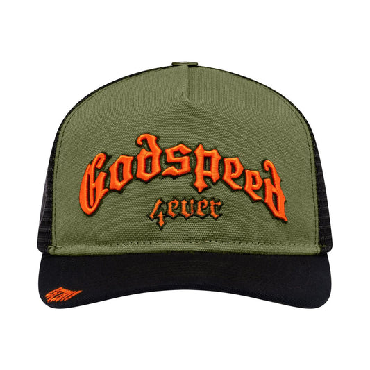 Godspeed GS Forever Trucker Hat Olive Orange
