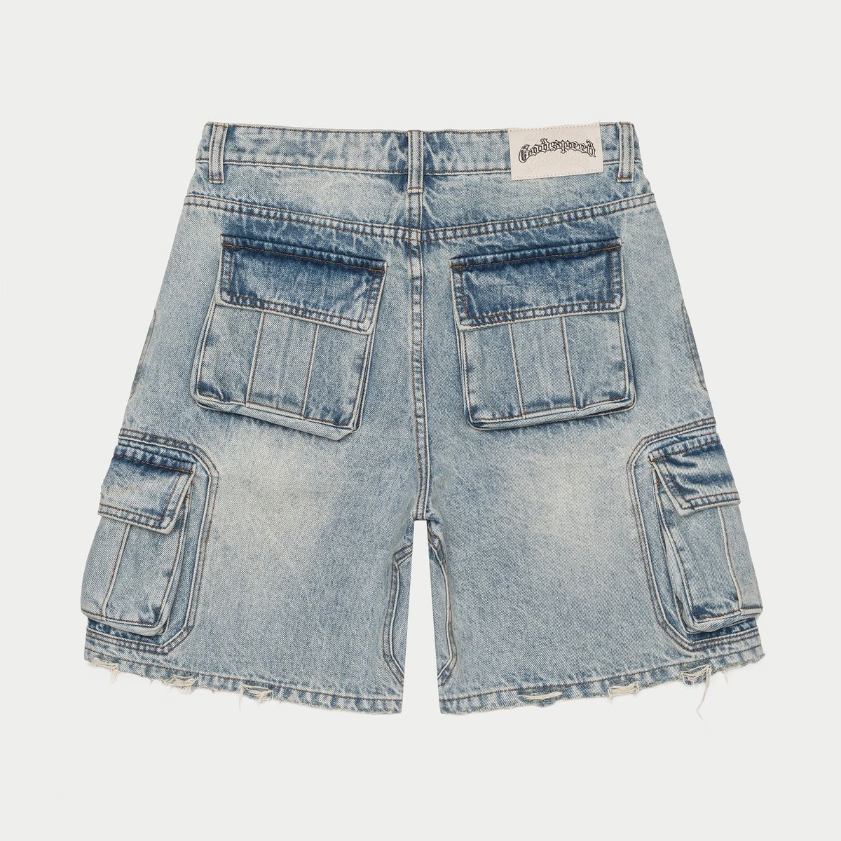 Godspeed Octagon Cargo Denim Shorts Blue