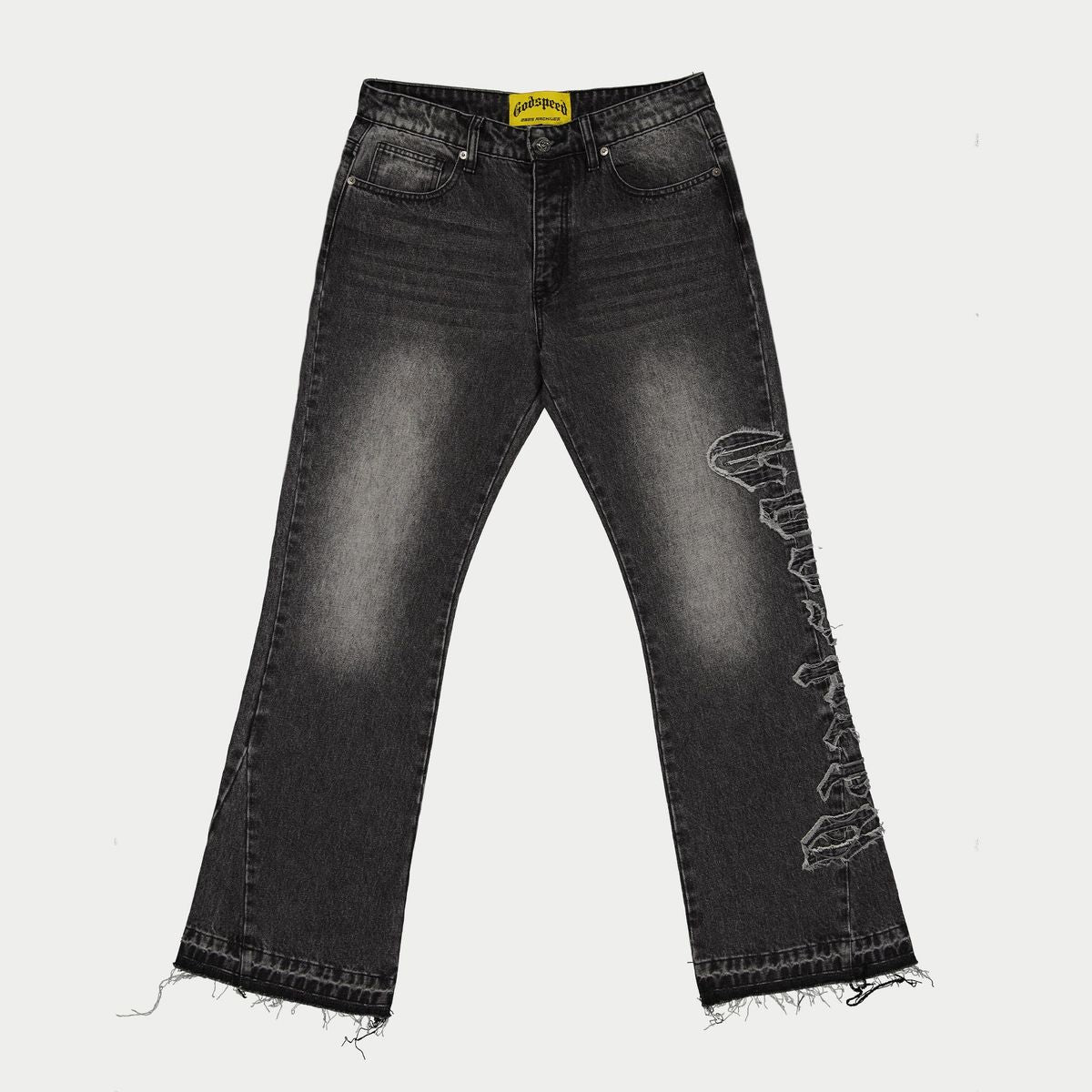 Godspeed OG Logo Flared Denim Stitched Grey Wash BOOM