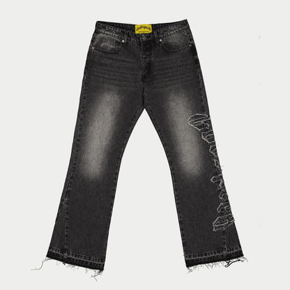 Godspeed OG Logo Flared Denim Stitched Grey Wash BOOM