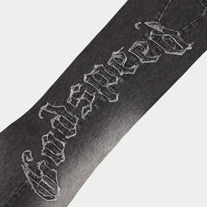 Godspeed OG Logo Flared Denim Stitched Grey Wash BOOM
