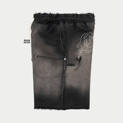 Godspeed Carpenter Distressed Shorts Black Sun Fade