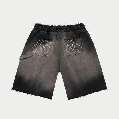 Godspeed Carpenter Distressed Shorts Black Sun Fade