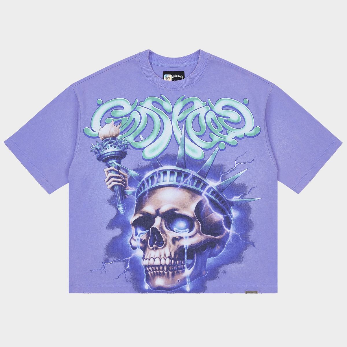 Godspeed Liberty Tears T-Shirt Purple Wash
