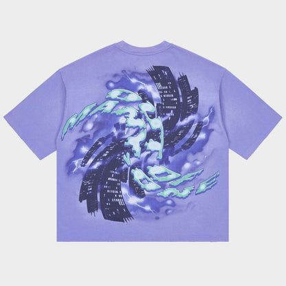 Godspeed Liberty Tears T-Shirt Purple Wash
