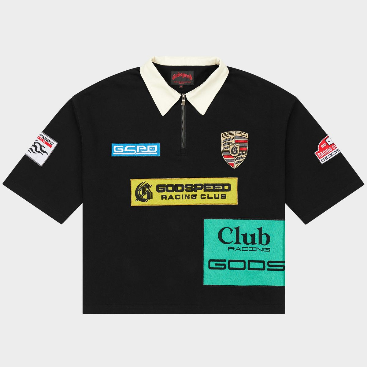 Godspeed Grc Quarter Zip Short Sleeve Polo (Black)