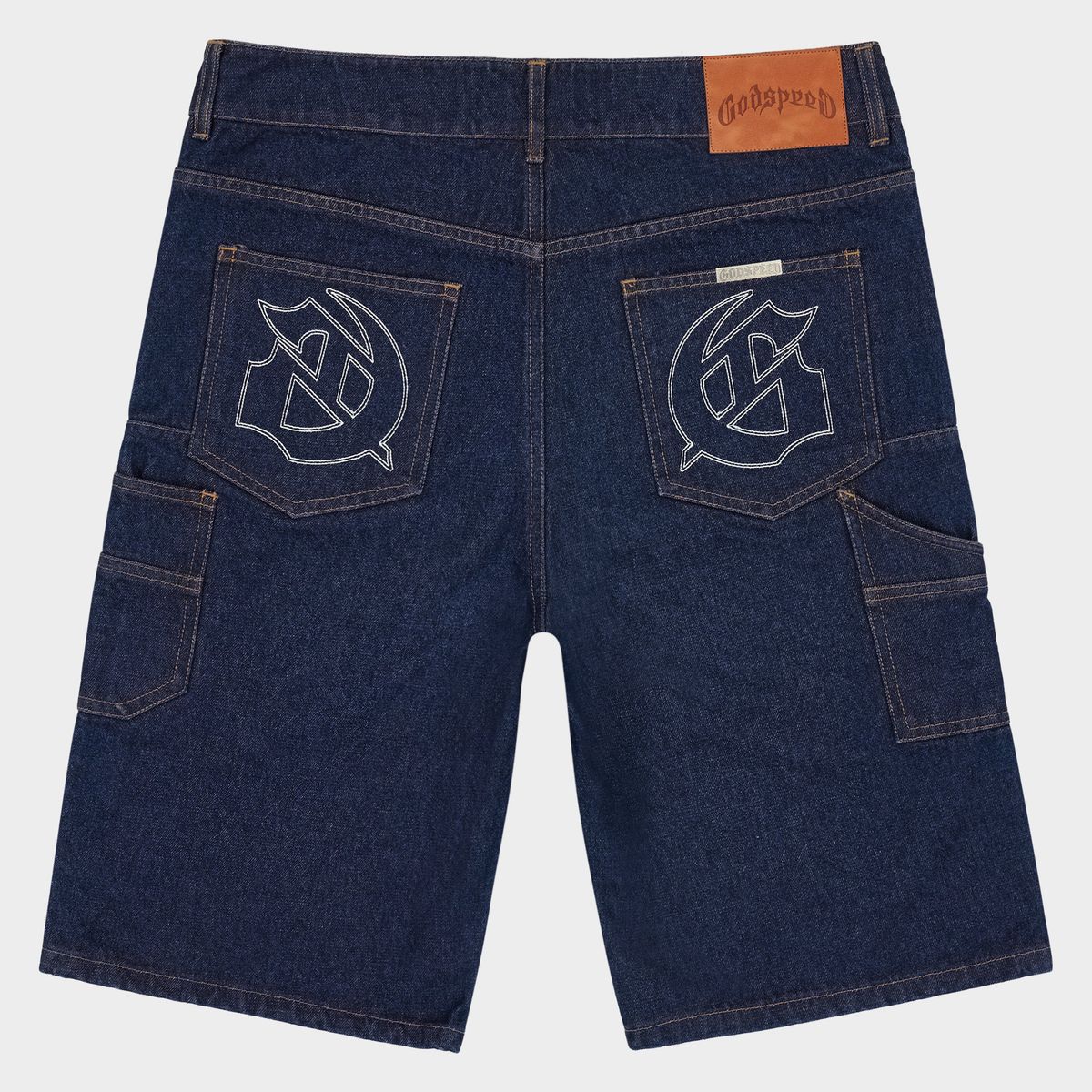 Godspeed Twin Panel Denim Shorts Raw Blue