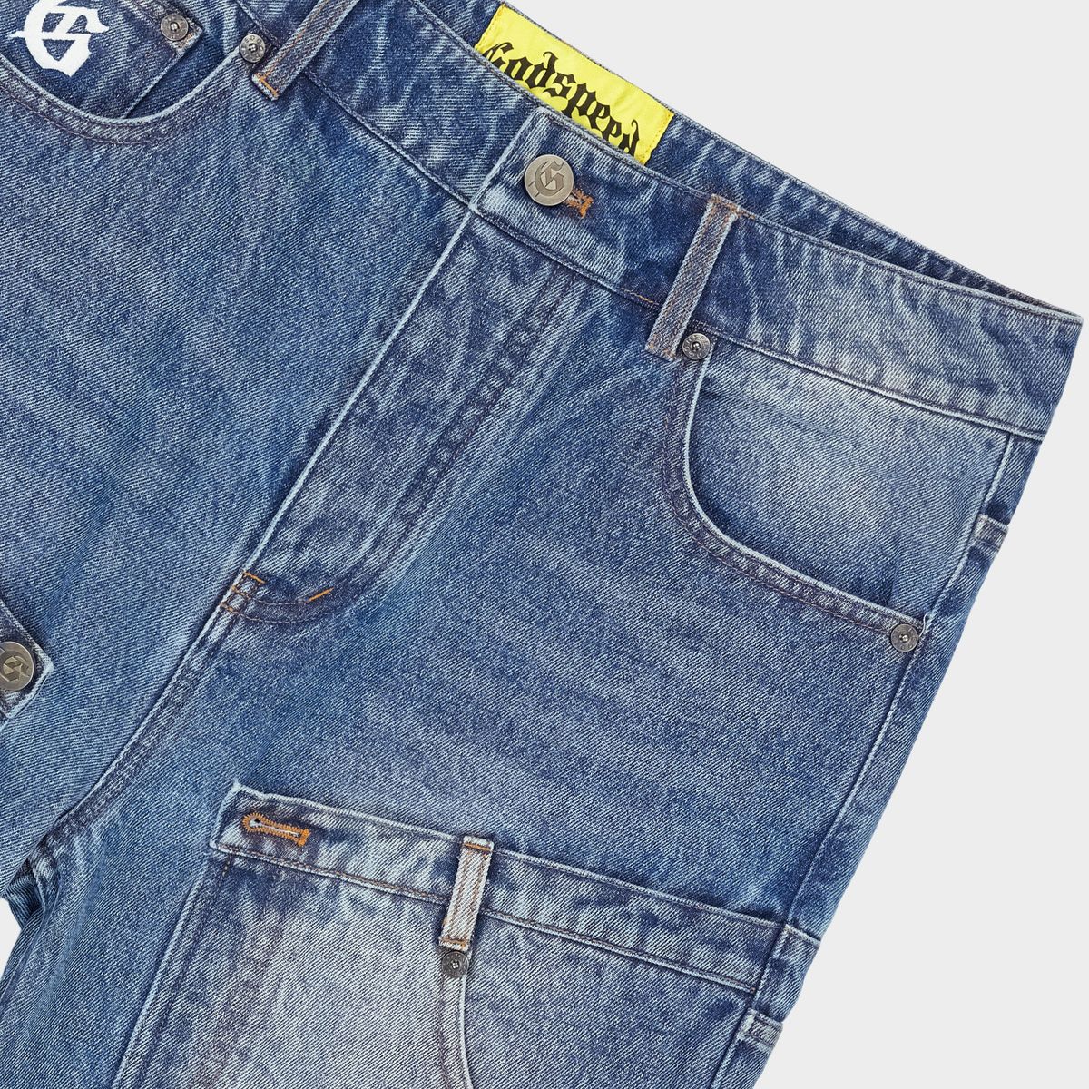 Godspeed Twin Panel Denim Shorts (Blue)