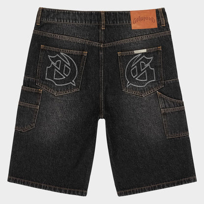 Godspeed Twin Panel Denim Shorts Black