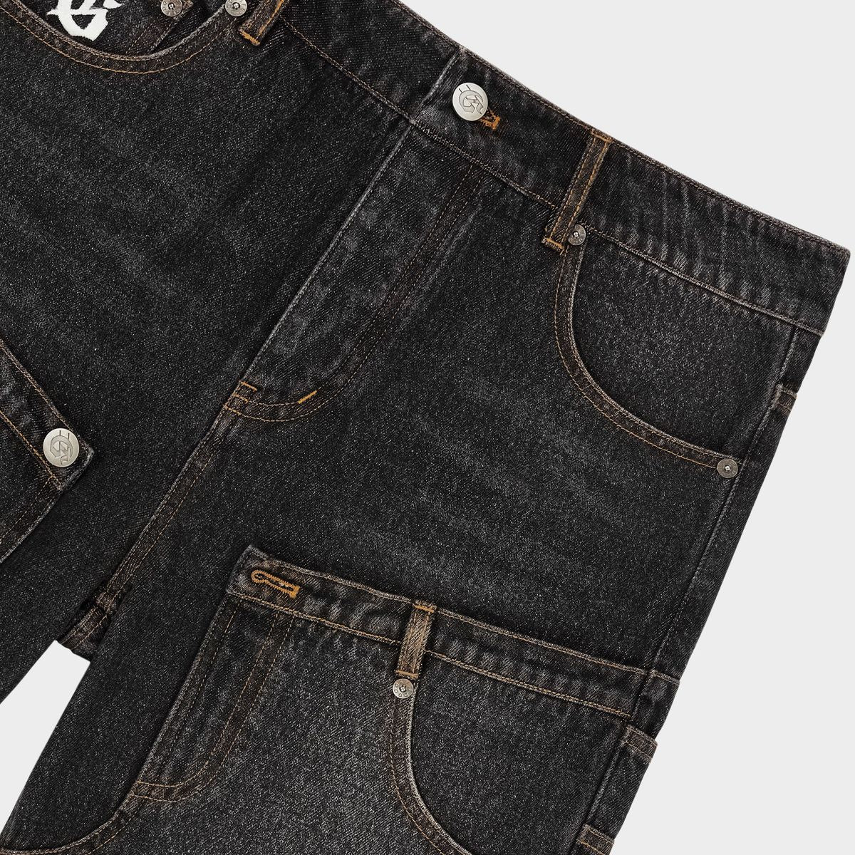 Godspeed Twin Panel Denim Shorts Black