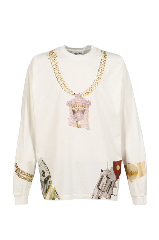 A$AP ROCKY AWGE JESUS CHAIN WHITE LS SS26 Obligatory Fashion