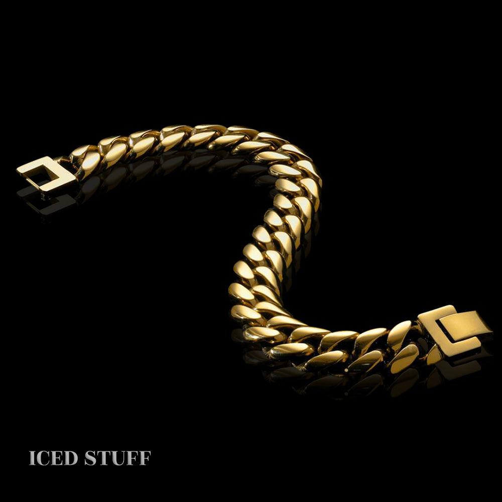 Miami Cuban Link 12mm Złoto - IcedStuff