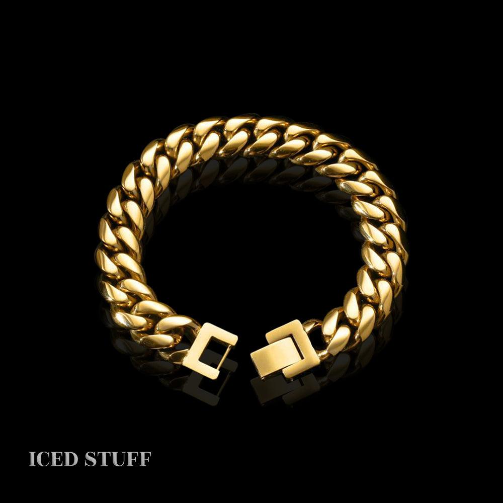 Miami Cuban Link 12mm Złoto - IcedStuff