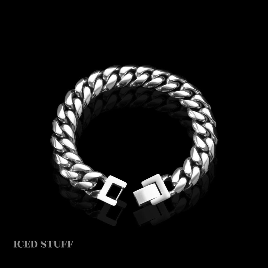 Miami Cuban Link 12mm Białe Złoto - IcedStuff