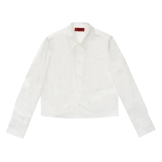 424 Long-Sleeve Cropped Shirt White