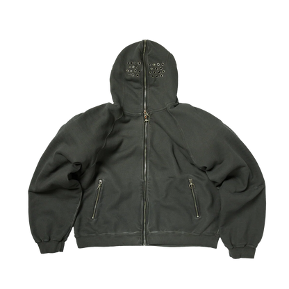 Thug Club Bulk Shoulder Gladiator Zip-Up Hoodie Charcoal