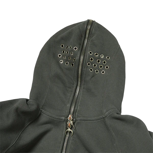 Thug Club Bulk Shoulder Gladiator Zip-Up Hoodie Charcoal