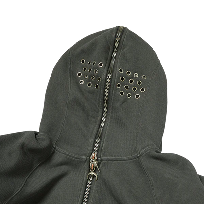 Thug Club Bulk Shoulder Gladiator Zip-Up Hoodie Charcoal