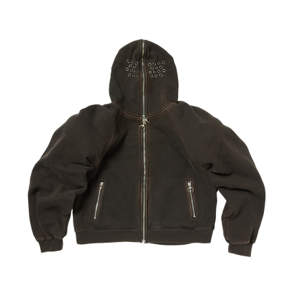 Thug Club Bulk Shoulder Gladiator Zip-Up Hoodie Black