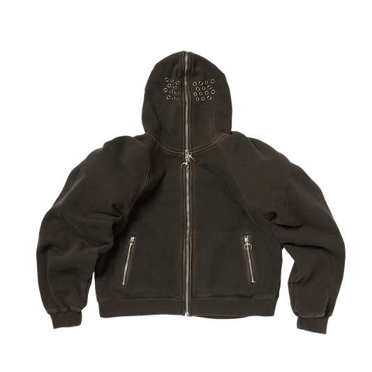 Thug Club Bulk Shoulder Gladiator Zip-Up Hoodie Charcoal