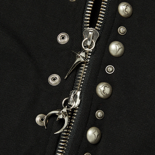 Thug Club Studded Line Cropped Zip-Up Hoodie Women