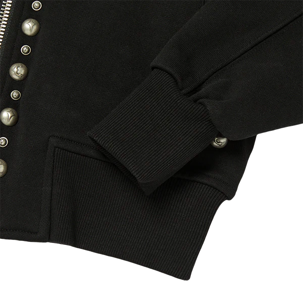 Thug Club Studded Line Cropped Zip-Up Hoodie Women
