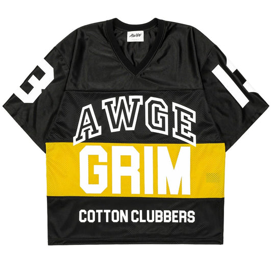 AWGE Cotton Clubbers Football Tee – Czarna Koszulka Futbolowa