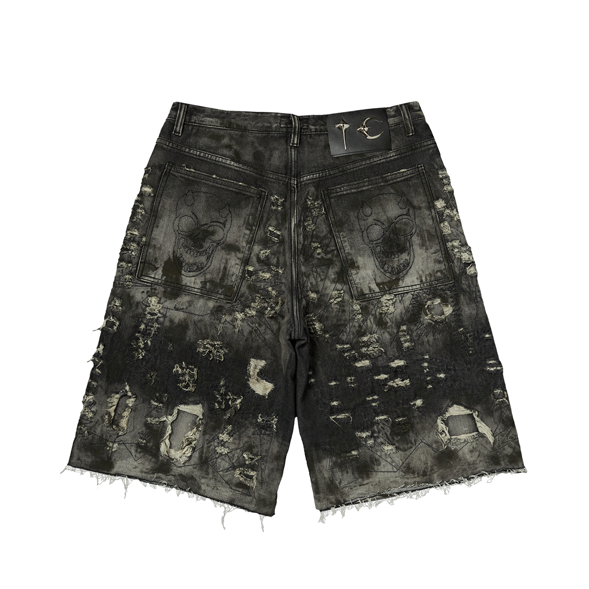Thug Club Hard Washed Destroyed Denim Shorts