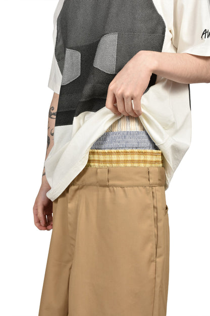 AWGE Stacked Bermudas – Beżowe Szorty Warstwowe