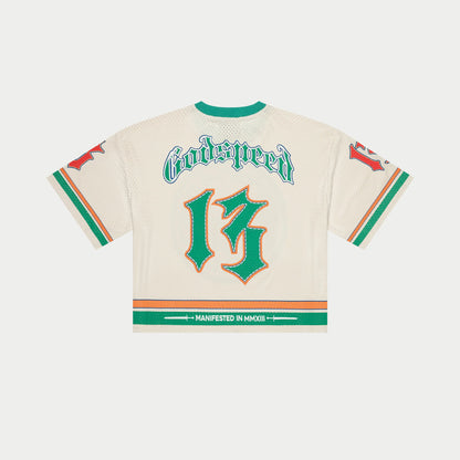 Godspeed First Down Jersey (Bone/Teal/Orange) NYC